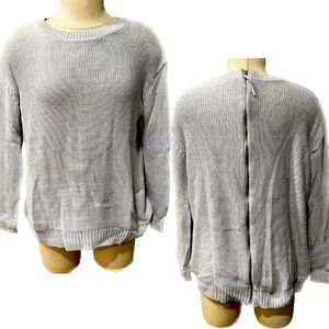 Topshop Light Blue Chunky Knit Back Zip Sweater Size 2